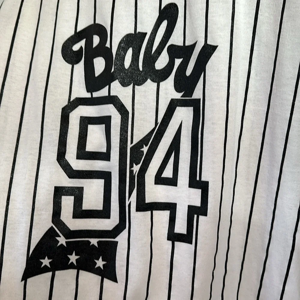 Vintage new additions maternity top striped baseball tee 94 baby size medium - Picture 2 of 6